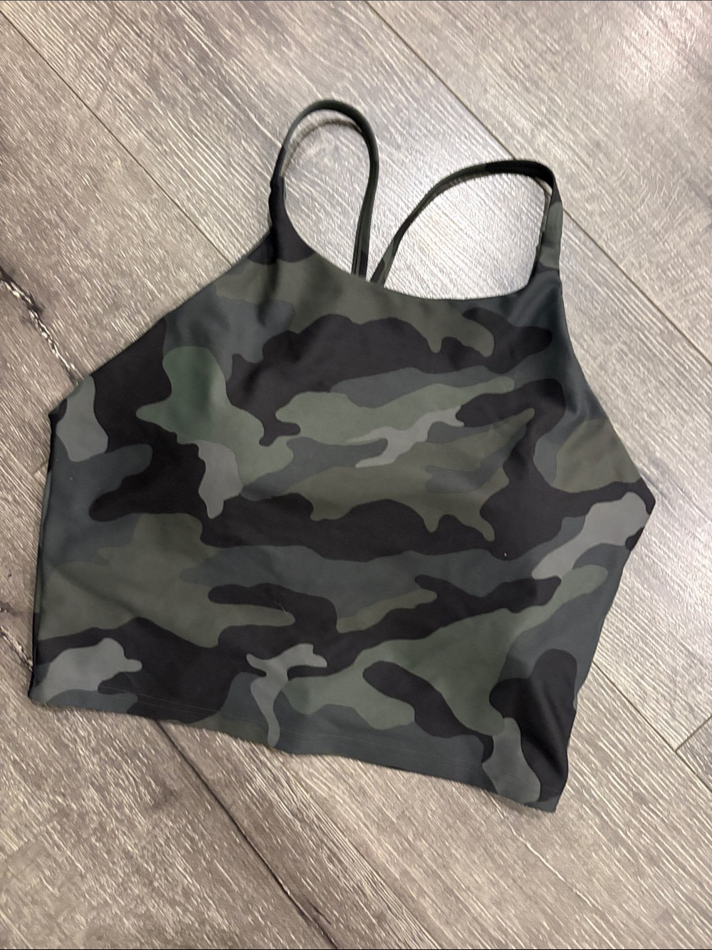 Old Navy Green Camo Strappy Crop Tank